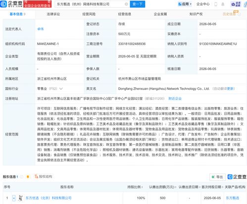 东方甄选杭州新公司成立，瞄准网络文化经营新赛道